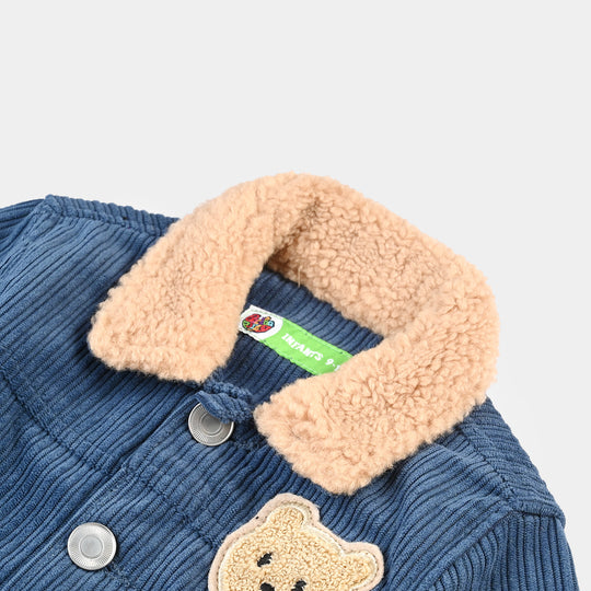 Infant Boys Corduroy Woven Jacket Bear-Blue