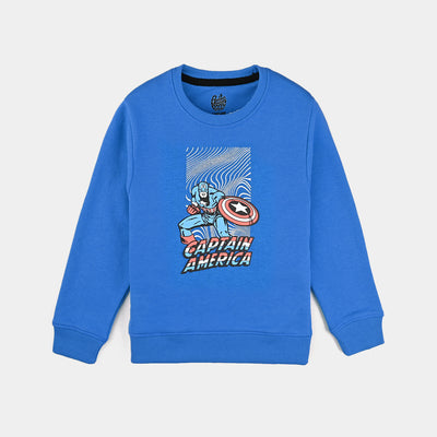 Boys Cotton Terry Sweatshirt-Blue