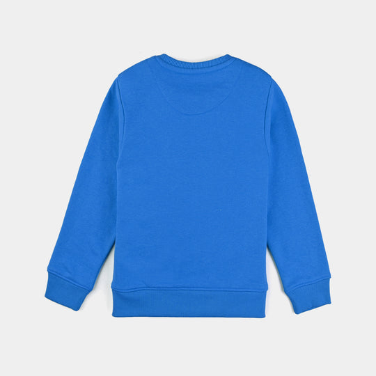 Boys Cotton Terry Sweatshirt-Blue