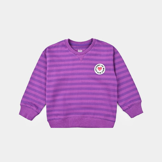 Girls Cotton Terry Sweatshirt Change The World