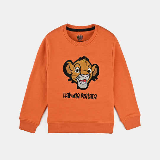 Boys Cotton Terry Sweatshirt Lion