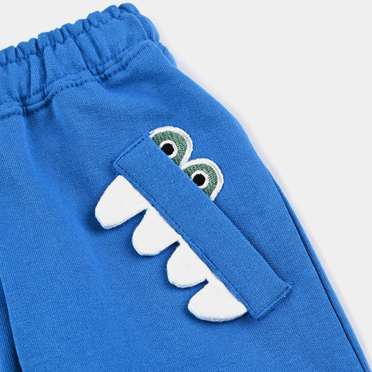 Infant Boys Cotton Terry Pyjama Eyes & Teeth-Blue