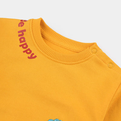 Infant Boys Cotton Terry Sweatshirt Be Happy-Citrus