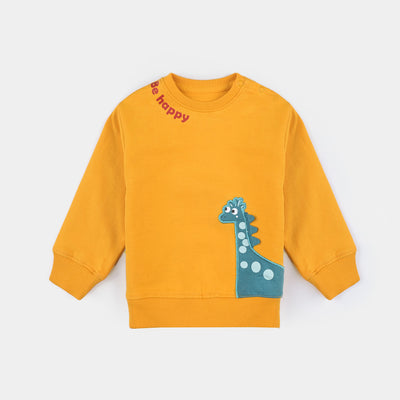 Infant Boys Cotton Terry Sweatshirt Be Happy-Citrus