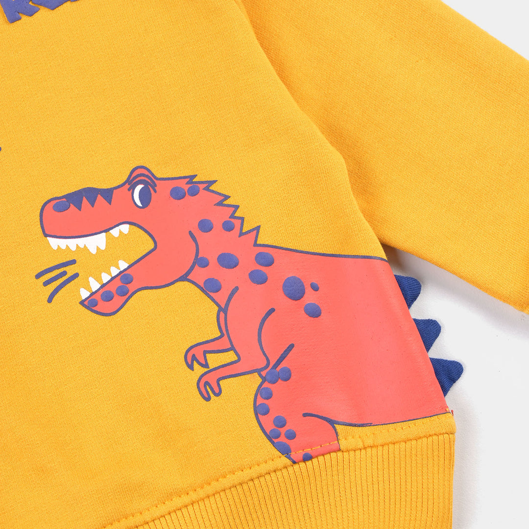 Infant Boys Cotton Terry Sweatshirt Dino-Citrus