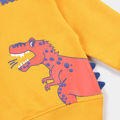 Infant Boys Cotton Terry Sweatshirt Dino-Citrus