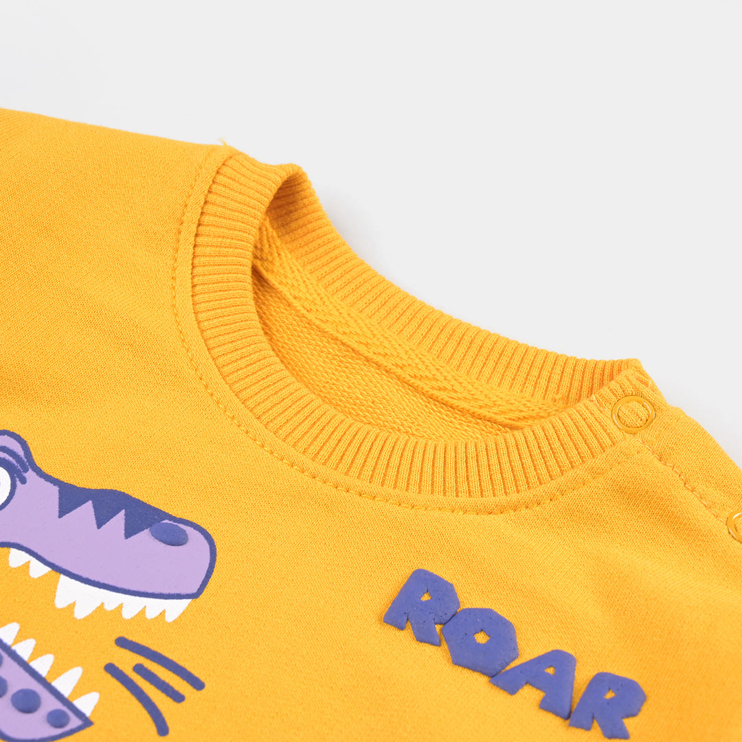 Infant Boys Cotton Terry Sweatshirt Dino-Citrus