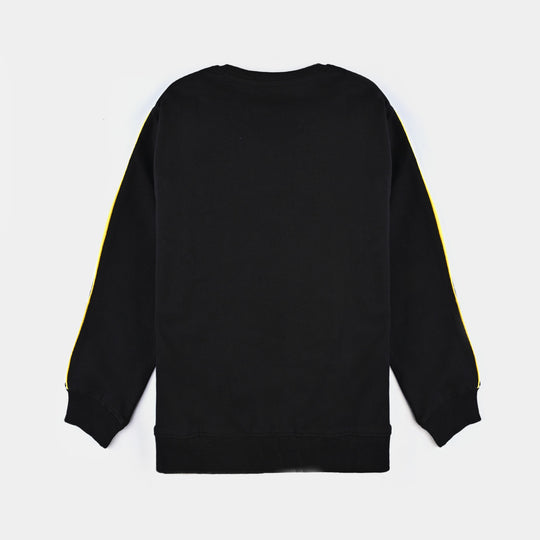 Boys Cotton Terry Sweatshirt-Jet Black