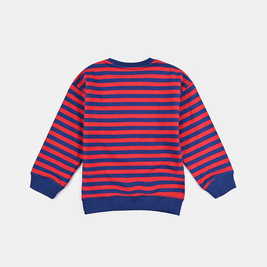 Boys Cotton Terry Sweatshirt Character-Navy/Red