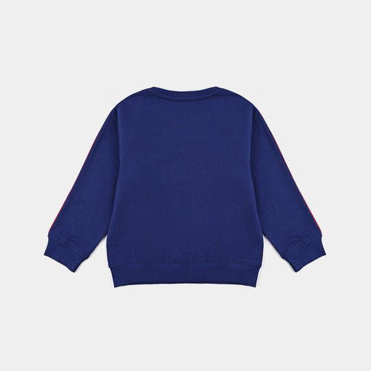 Boys Cotton Terry Sweatshirt Character-Navy