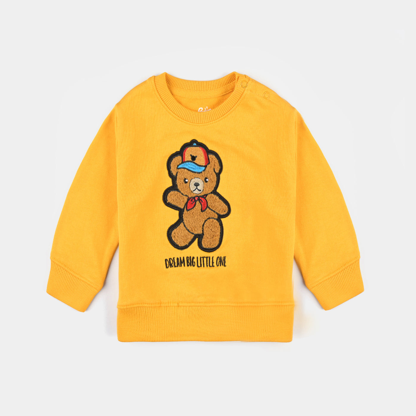 Infant Boys Cotton Terry Sweatshirt Teddy Bear-Citrus