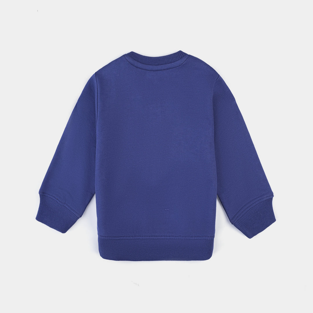 Infant Boys Cotton Terry Sweatshirt-Navy Blue