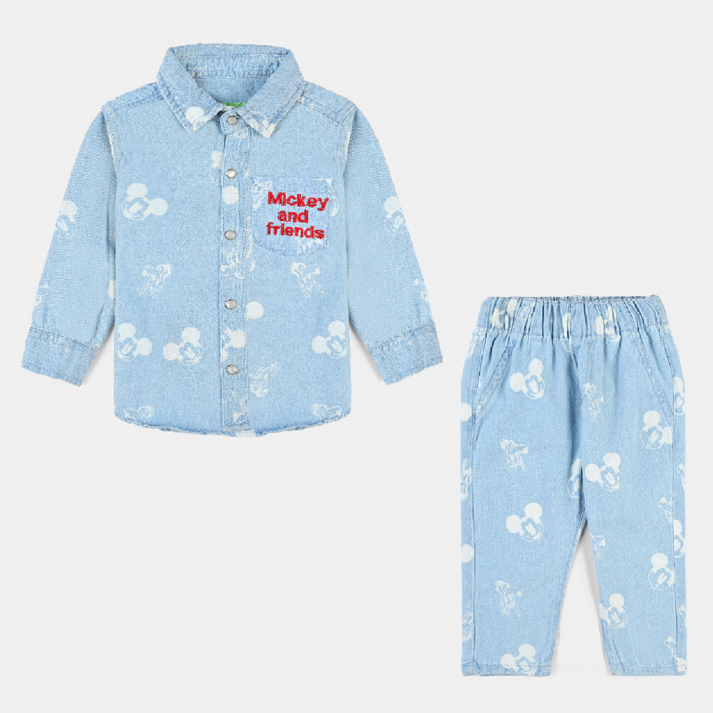 Infant Boys Denim Stretch 2PC Suit-LT.Blue