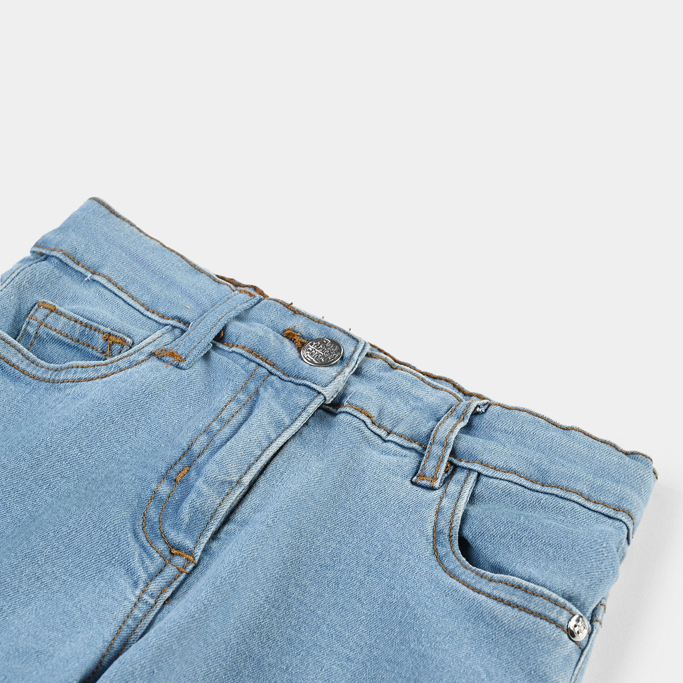 Girls Denim Stretch Pant Basic Culotte-LIGHT BLUE