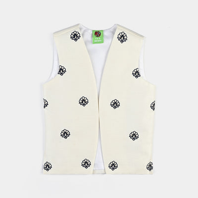 Infant Boys Poly Viscose Waistcoat-Cream