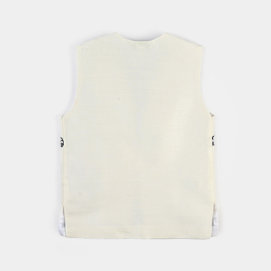 Infant Boys Poly Viscose Waistcoat-Cream