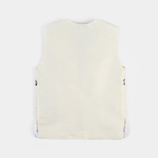 Infant Boys Poly Viscose Waistcoat-Cream