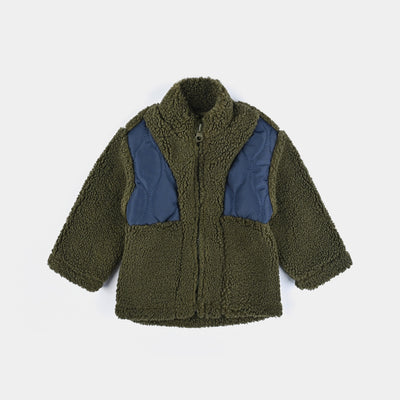 Infant Boys Fleece Knitted Jacket Crossover-Green