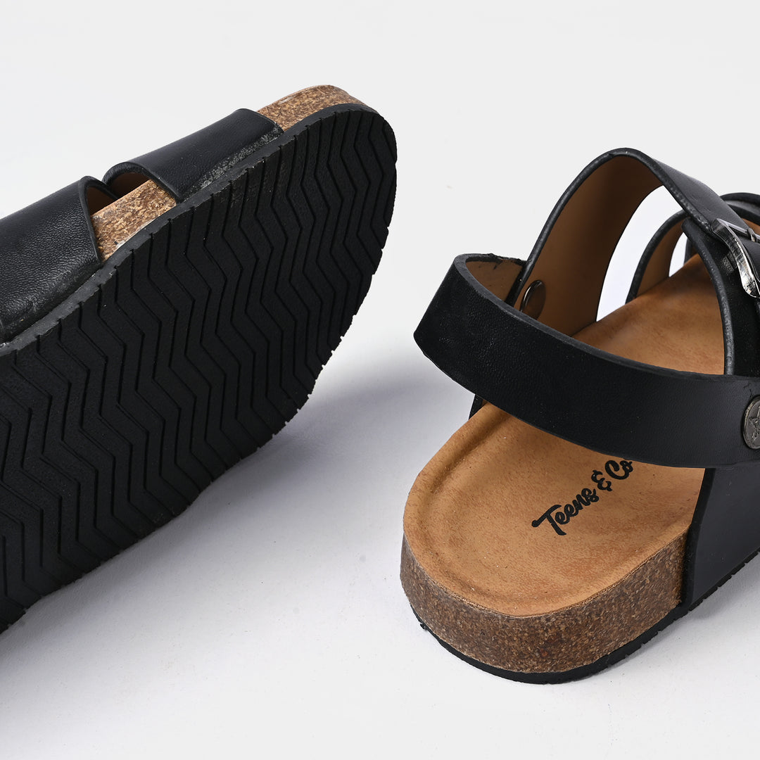 Boys Teen Sandal PD-01 - BLACK