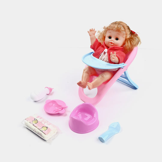 Baby Doll High Chair Playset | Baby Care Roleplay For Girls
