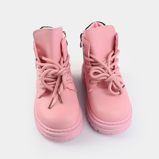 Girls Boots WS-001-Pink/Coffee