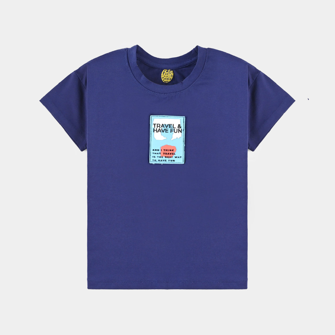 Boys Cotton Jersey T-Shirt H/S Travel & Have Fun-Blue