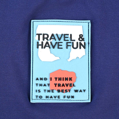 Boys Cotton Jersey T-Shirt H/S Travel & Have Fun-Blue