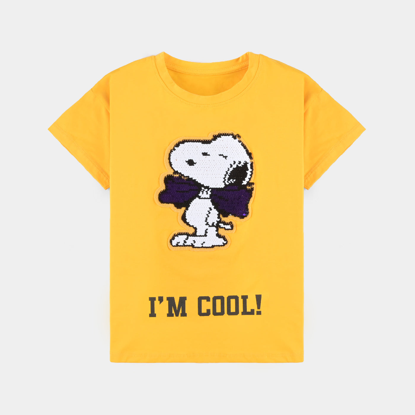 Girls Cotton Jersey T-Shirt H/S I'M COOL-Citrus