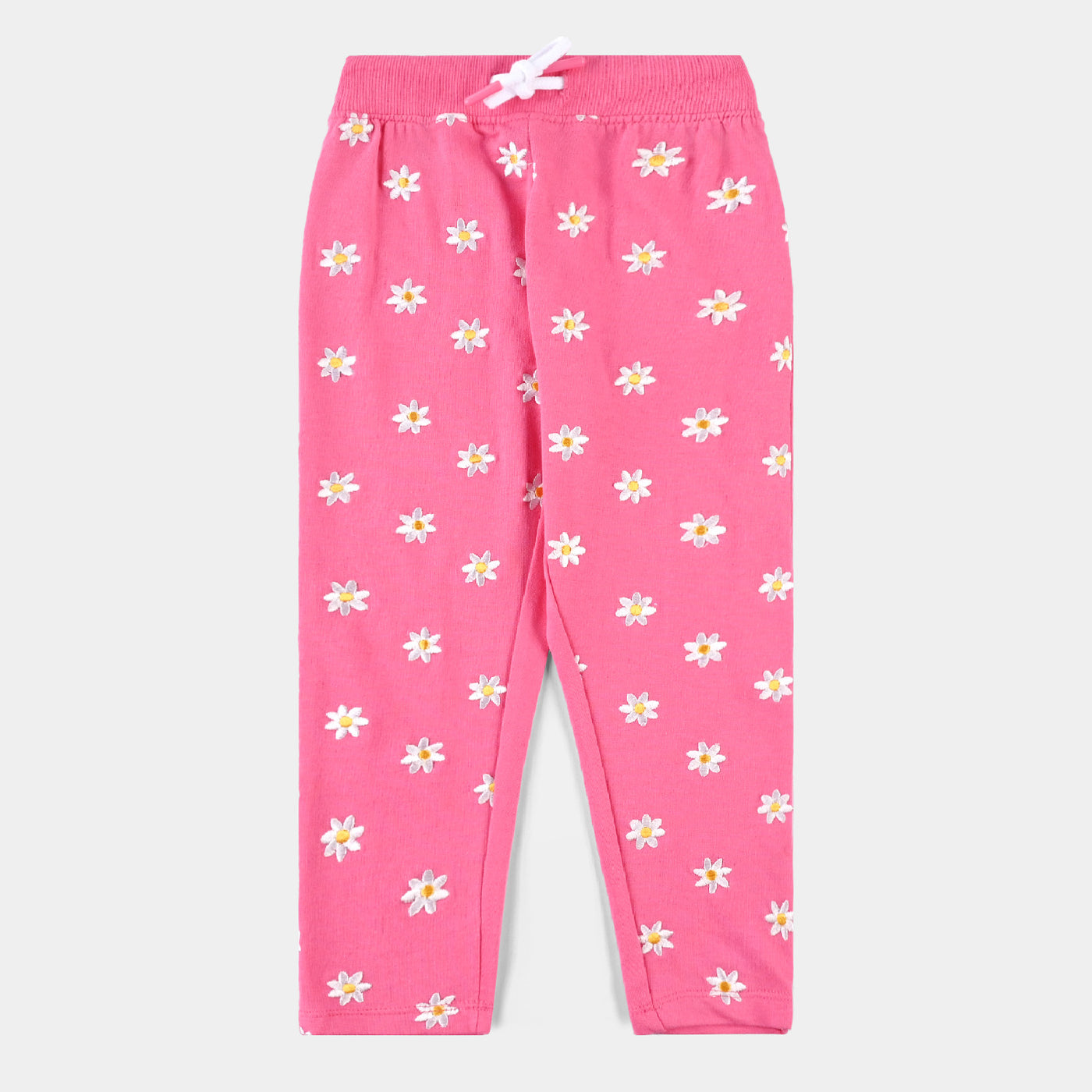 Girls Cotton Terry Terry Pyjama Flowers-Hot/Pink