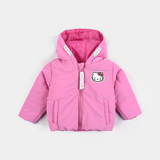 Infant Girls Mix taffeta Quilted Jacket Kitty-Pink