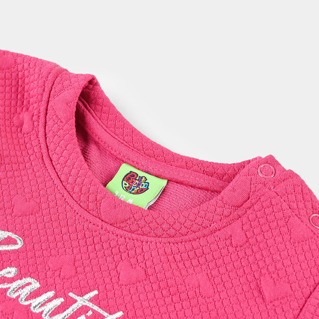 Infant Girls Sherpa Sweatshirt Beautiful-Hot Pink