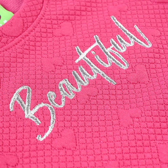 Infant Girls Sherpa Sweatshirt Beautiful-Hot Pink