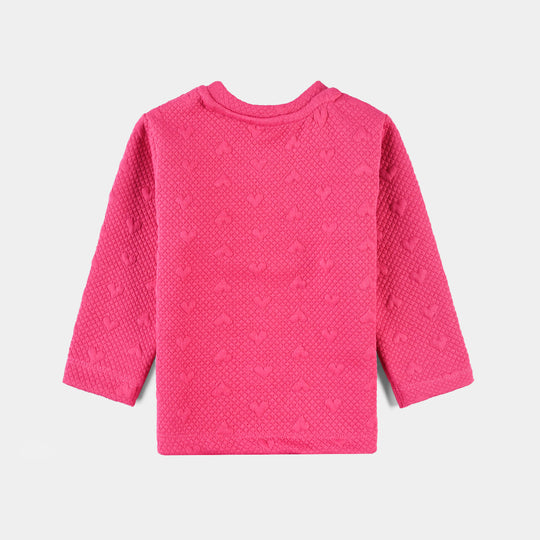 Infant Girls Sherpa Sweatshirt Beautiful-Hot Pink