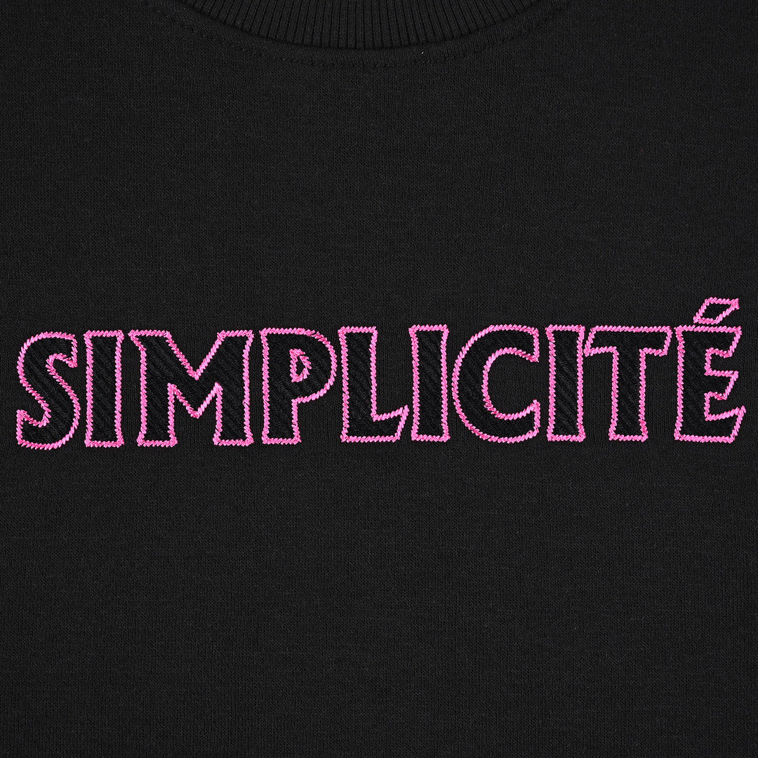 Teens Girls Fleece Co-Ord Set - Simplicite-BLACK