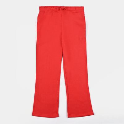 Teens Girls Fleece Knitted Trouser- Wide Leg-H.R.Red