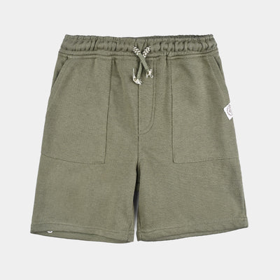 Teens Boys Cotton Terry Basic Short -D-Green