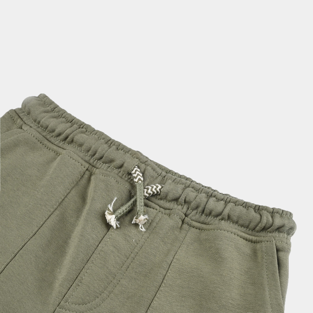 Boys Cotton Terry Basic Short-D-Green