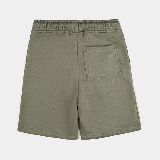 Boys Cotton Terry Basic Short-D-Green