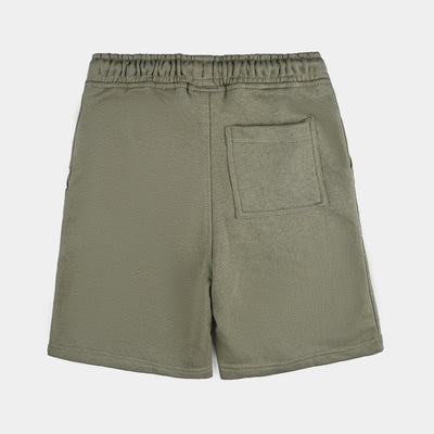 Teens Boys Cotton Terry Basic Short -D-Green