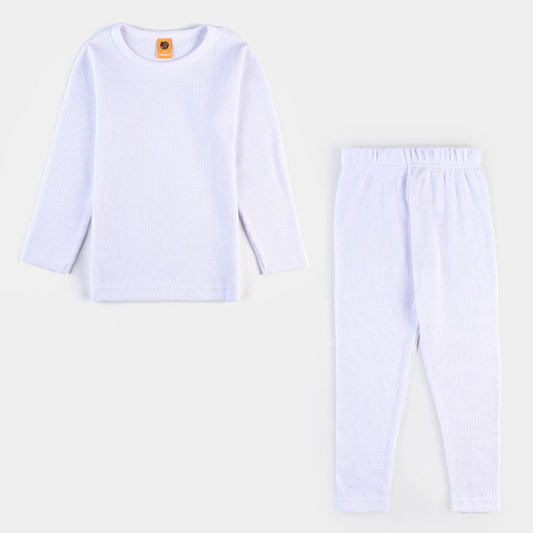 Kids Unisex Thermal Inner Suit-White