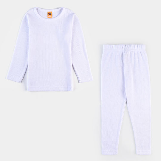 Kids Unisex Thermal Inner Suit-White