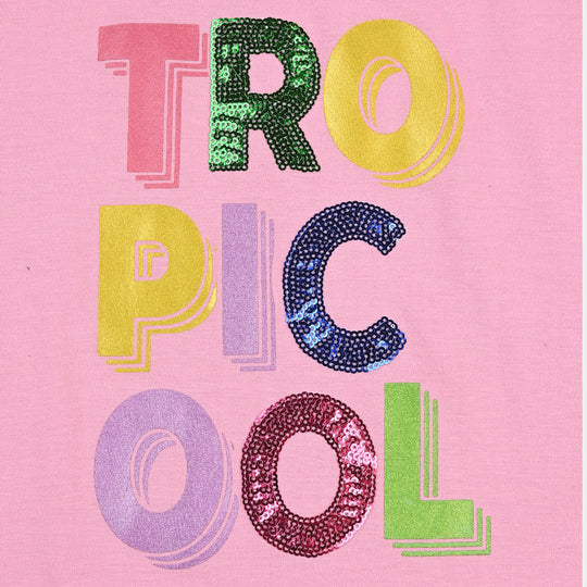 Girls Cotton Jersey T-Shirt H/S Tropicool - Pink