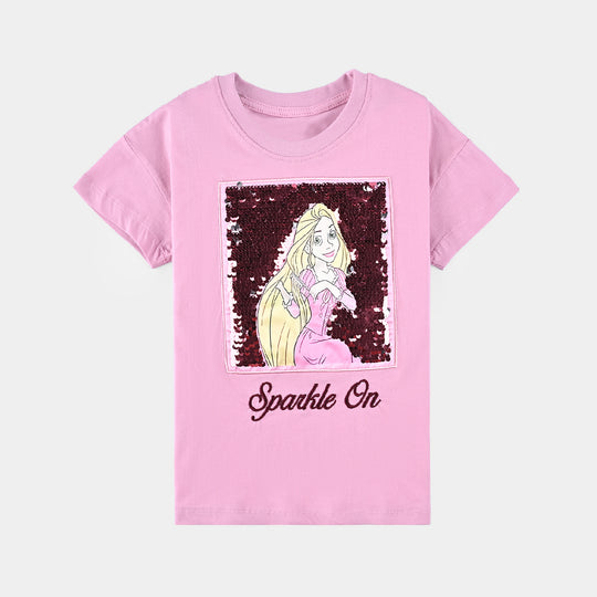 Girls Cotton Jersey T-Shirt H/S Sparkle-Prism.Pnk