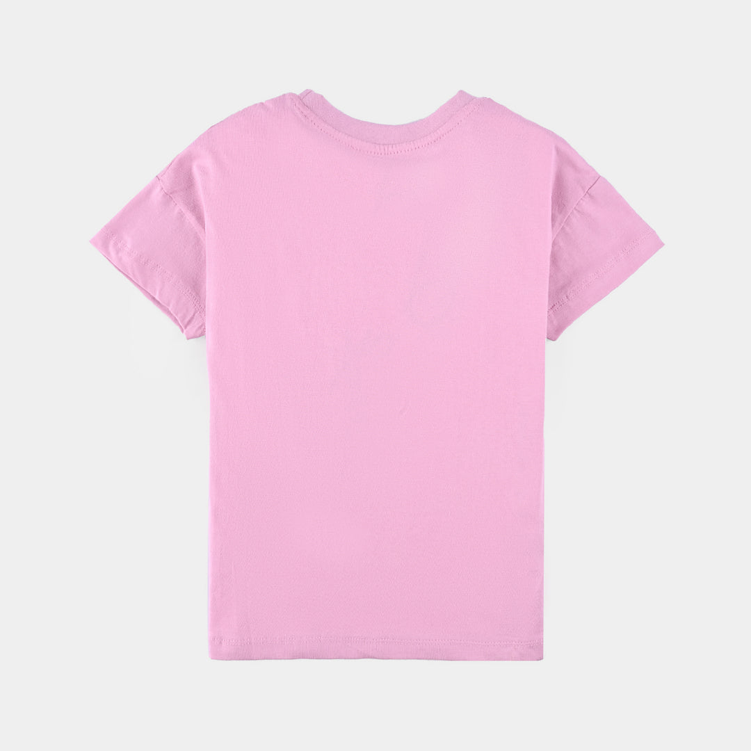 Girls Cotton Jersey T-Shirt H/S Sparkle-Prism.Pnk