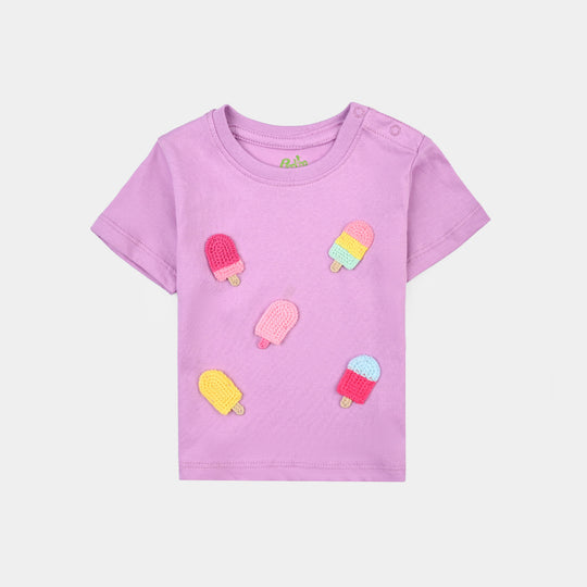 Infant Girls Cotton Jersey T-Shirt Ice Cream