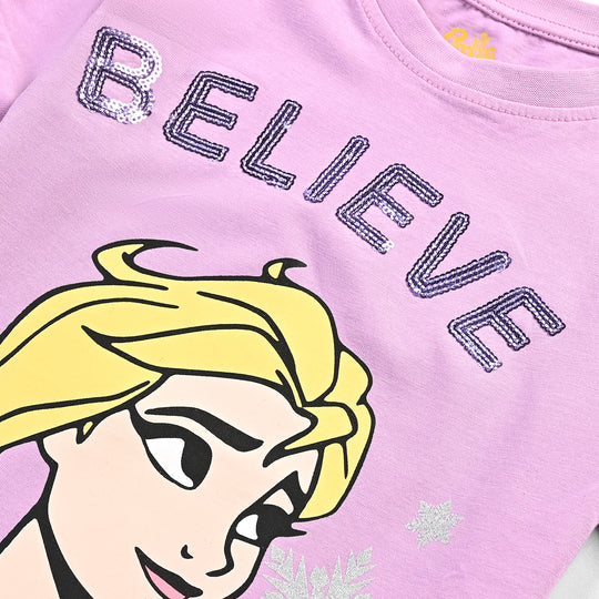 Girls Cotton Jersey T-Shirt H/S Believe Character