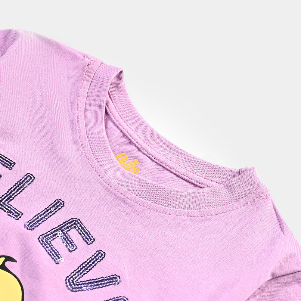 Girls Cotton Jersey T-Shirt H/S Believe Character