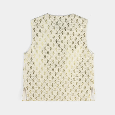 Infant Boys Poly Viscose Waistcoat (Royal)-Off.White