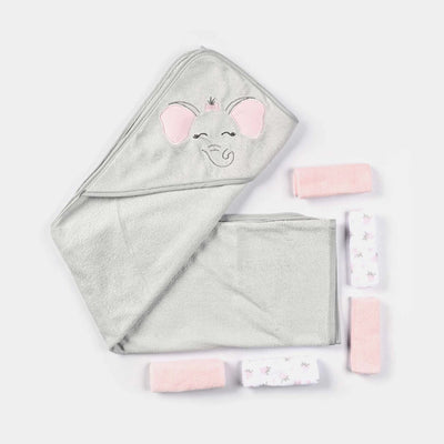 Baby Hooded Towel & 5 Washcloths