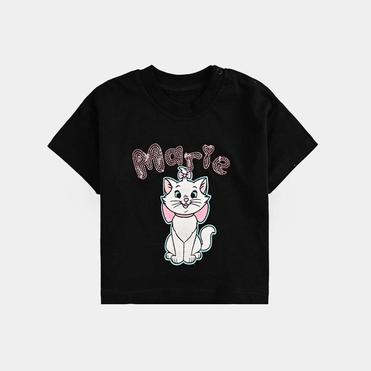 Infant Girls Cotton Jersey T-Shirt Marie-BLACK